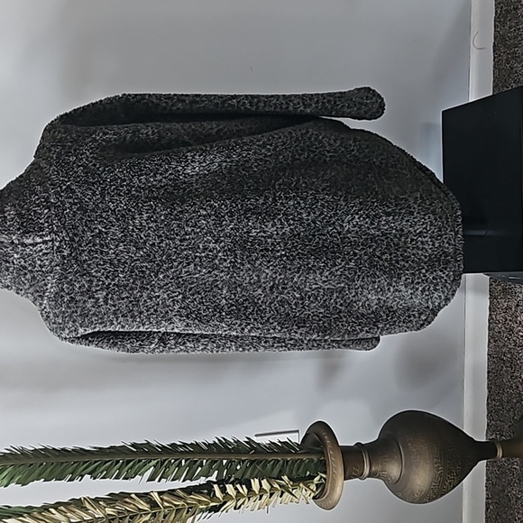 Maurices Green and Black Leopard Print Cowl Neck Sherpa Pullover - Picture 3 of 14